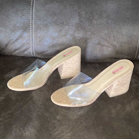 Clear Cork Heels  - Picture 1 of 8